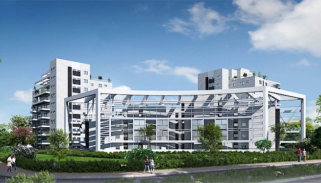 מ. גיא אדריכלים | תכנון בתים משותפים | פרויקט שער העיר, הרצליה