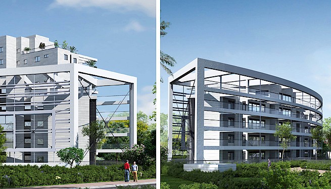 מ. גיא אדריכלים | תכנון בתים משותפים | פרויקט שער העיר, הרצליה